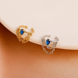 2022 New Fashion Zircon Ear Cuff Bohemia Chain C Shaped CZ Rhinestone Small Earcuffs Clip on Earrings for Women Wedding Jewelry daiiibabyyy