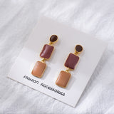 Elegant and ritualistic style drop glaze earrings, Korean geometric fashion women's earrings, 2022 new jewelry daiiibabyyy