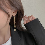 European and American Temperament Gold Leaves Tassels Long Earrings For Woman‘s Unusual Accessories Korean Girls Fashion Jewelry daiiibabyyy