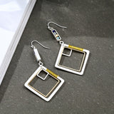 Trendy Square Fashion Women Hanging Earrings Wholesale Jewelry Pendientes brincos Handmade Original Long Suspension Decoration daiiibabyyy