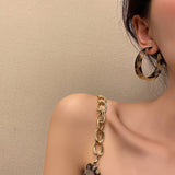 European and American Sexy Temperament Acrylic Leopard Hoop Earrings Korean Fashion Jewelry Gothic Girls Accessories For Woman daiiibabyyy