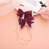 New Elegant Bow Pearls Chain Barrettes Hairpins For Women Rhinestone Spring Hair Clips Ribbon Headband Ponytail Hair Accessories daiiibabyyy