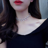 Fashion Women Necklace Choker Pearl Necklace For Girl Statement Ladies Collares Gold Color Alloy Jewelry Birthday Gift Party daiiibabyyy