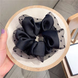 1Pc Women Hair Bands Hair Accessories Chiffon Scrunchies for Girls Lace Dot Hair Tie Elastics Bezel Women Ponytail Headbands daiiibabyyy