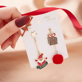 2021 Trendy Creative Asymmetry Christmas Drop Earrings For Women Santa Claus Snowman Fur Ball Dangle Earring Girls Party Jewelry daiiibabyyy