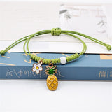 2021 New Cute Cartoon Little Girl Bracelet Accessories Jewelry Unisex Retractable Pendant Flower Pineapple Bracelet Gift Party daiiibabyyy