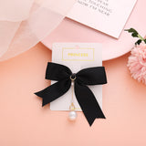 New Elegant Bow Pearls Chain Barrettes Hairpins For Women Rhinestone Spring Hair Clips Ribbon Headband Ponytail Hair Accessories daiiibabyyy