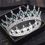 Daiiibabyyy Fashion Bridal Tiaras and Crowns Crystal Royal Queen King Crown Wedding Hair Jewelry Circle Diadem Bride Head Accessories