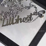 Fashion Simple Letter LilGhost Broken Heart Pendant Necklaces For Women Girls Hip hop Jewelry Collares Silver Color Thin Chain daiiibabyyy