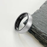 Daiiibabyyy Tungsten Men Ring Plain Gray 6mm Brushed Dome Wedding Band Rings Men's Anniversary Jewelry