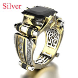 Classic Domineering Men's Ring Metal Gold Color Inlay Yellow Zircon Crystal Punk Rings for Men Wedding Party Hip Hop Jewelry daiiibabyyy