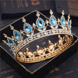 Daiiibabyyy Fashion Bridal Tiaras and Crowns Crystal Royal Queen King Crown Wedding Hair Jewelry Circle Diadem Bride Head Accessories