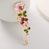 Elegant 3 Colors Rhinestone Flower Enamel Brooch Pins For Women Cardigan Scarf Dress Clothes Lapel Pin Jewelry Accessories daiiibabyyy