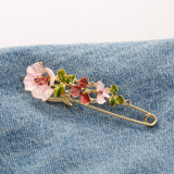 Elegant 3 Colors Rhinestone Flower Enamel Brooch Pins For Women Cardigan Scarf Dress Clothes Lapel Pin Jewelry Accessories daiiibabyyy