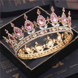 Daiiibabyyy Fashion Bridal Tiaras and Crowns Crystal Royal Queen King Crown Wedding Hair Jewelry Circle Diadem Bride Head Accessories