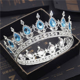 Daiiibabyyy Fashion Bridal Tiaras and Crowns Crystal Royal Queen King Crown Wedding Hair Jewelry Circle Diadem Bride Head Accessories