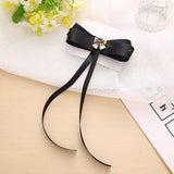 New Elegant Bow Pearls Chain Barrettes Hairpins For Women Rhinestone Spring Hair Clips Ribbon Headband Ponytail Hair Accessories daiiibabyyy