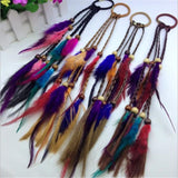 New Ethnic Style 4 Small Braid Feather Headdress Small Braid Hair Ring Tie Hair Band Leather Rope Hair Accessories daiiibabyyy