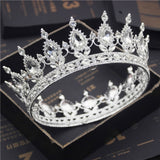 Daiiibabyyy Fashion Bridal Tiaras and Crowns Crystal Royal Queen King Crown Wedding Hair Jewelry Circle Diadem Bride Head Accessories