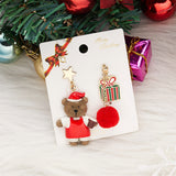 2021 Trendy Creative Asymmetry Christmas Drop Earrings For Women Santa Claus Snowman Fur Ball Dangle Earring Girls Party Jewelry daiiibabyyy