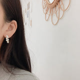 2022 New Vintage Japan Korean Hoop Earrings For Women Handmade Sweet Simulated Pearl Circle Jewelry Pendientes Gifts daiiibabyyy