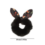 Fashion Fluffy Faux Fur Furry Scrunchie Elastic Solid Hair Ring Rabbit Ear Hair Ring Christmas Hair Ring Simplicity Headwear daiiibabyyy