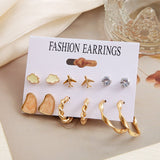 Punk Leopard Acrylic Resin Hoop Earrings Set for Women Trendy Gold Butterfly Pearl Circle Earrings Gifts Jewelry daiiibabyyy