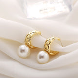 2022 New Vintage Japan Korean Hoop Earrings For Women Handmade Sweet Simulated Pearl Circle Jewelry Pendientes Gifts daiiibabyyy