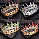 Daiiibabyyy Fashion Bridal Tiaras and Crowns Crystal Royal Queen King Crown Wedding Hair Jewelry Circle Diadem Bride Head Accessories