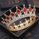 Daiiibabyyy Fashion Bridal Tiaras and Crowns Crystal Royal Queen King Crown Wedding Hair Jewelry Circle Diadem Bride Head Accessories