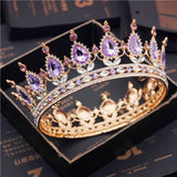 Daiiibabyyy Fashion Bridal Tiaras and Crowns Crystal Royal Queen King Crown Wedding Hair Jewelry Circle Diadem Bride Head Accessories