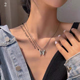 Gothic Butterfly Pendant Necklace for Women Choker Aesthetic Grunge Chain accessories IGIRL Indie Collar Jewelry Friends Gift daiiibabyyy