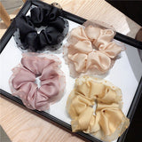 1Pc Women Hair Bands Hair Accessories Chiffon Scrunchies for Girls Lace Dot Hair Tie Elastics Bezel Women Ponytail Headbands daiiibabyyy