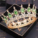 Daiiibabyyy Fashion Bridal Tiaras and Crowns Crystal Royal Queen King Crown Wedding Hair Jewelry Circle Diadem Bride Head Accessories