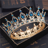 Daiiibabyyy Fashion Bridal Tiaras and Crowns Crystal Royal Queen King Crown Wedding Hair Jewelry Circle Diadem Bride Head Accessories