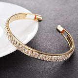 Daiiibabyyy Bangles Luxury Zircon Bracelet Women Multi-color Optional Double Row Set With Diamonds Jewelry Cheap Items Free Shipping