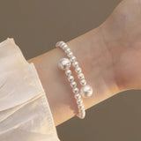 Daiiibabyyy Luxury Fashion Pearl Cuff Bracelets For Women 2023 New Elegant Jewelry Birthday Gifts