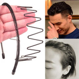 Daiiibabyyy 6pcs Fashion Metal Hair Band for Men Women Unisex Black Wavy Hair Head Hoop Band Sports Headband Hairband Hair Accessories Gifts