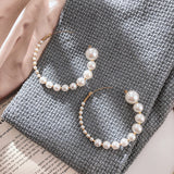 Daiiibabyyy Y2K Jewelry Vintage Imitation Pearl Love Heart Dangle Earrings For Women Elegant Fashion Charm Sweet Earrings Christmas Gifts