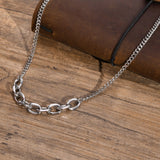 Daiiibabyyy Basic Oval Chain Choker Necklaces for Men Jewelry, Waterproof Stainless Steel Metal Rectangle Cuban Links Stacking Collar Gift