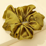 Daiiibabyyy Fashion Large Satin Scrunchies Big Size Elastic Rubber Hair Band Women Gilrs Ponytail Holder Hair Ties Oversized Rayon Hair Rope