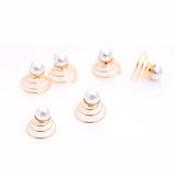 Daiiibabyyy Women U-shaped Pin Metal Barrette Clip Hairpins Simulated Pearl Bridal Tiara Hair Accessories Wedding Hairstyle Design Tools