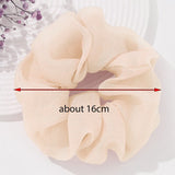 Daiiibabyyy Oversize Organza Scrunchies New Solid Colors Hair Tie Big Size Hair Bands Women Girl Elastic Ponytail Hair Rubber Rope Headwear