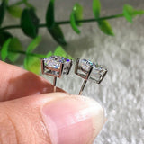 Daiiibabyyy Fashiion Party Wearing Big Square Cut 6/7/8 MM CZ Crystal 925 Silver Needle Stud Earrings For Girls Women Nickel Free Earring