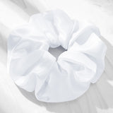 Daiiibabyyy XXL Black White Satin Scrunchies Women Solid Large Chiffon Leagues Hair bands Hair Accessories Girls OversizeElastics Hair Rope