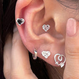 Daiiibabyyy Heart Y2k 2000s Aesthetic Cartilage Piercing Ear Lobe Helix Stud Earring for Women Colorful CZ Earing Tragus Rook Jewelry KAE249
