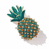 Daiiibabyyy Brooch Pins Plant Pineapple Rhinestones Women Fashion Jewelry Unisex Gift Luxury Suit Clothing Accessories Alloy Metal