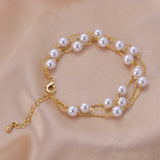 Daiiibabyyy Luxury Pearl Charm Bracelets for Women Fashion Classic Multilayer Bangles Female Party Jewelry Accessories