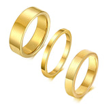 Daiiibabyyy Tungsten Carbide Thick Flat Ring 2mm 4mm 6mm, Gold Plated Stacker Band, Pinky Ring, Thumb Rings,Mid Finger Rings for Men Women