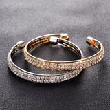 Daiiibabyyy Bangles Luxury Zircon Bracelet Women Multi-color Optional Double Row Set With Diamonds Jewelry Cheap Items Free Shipping